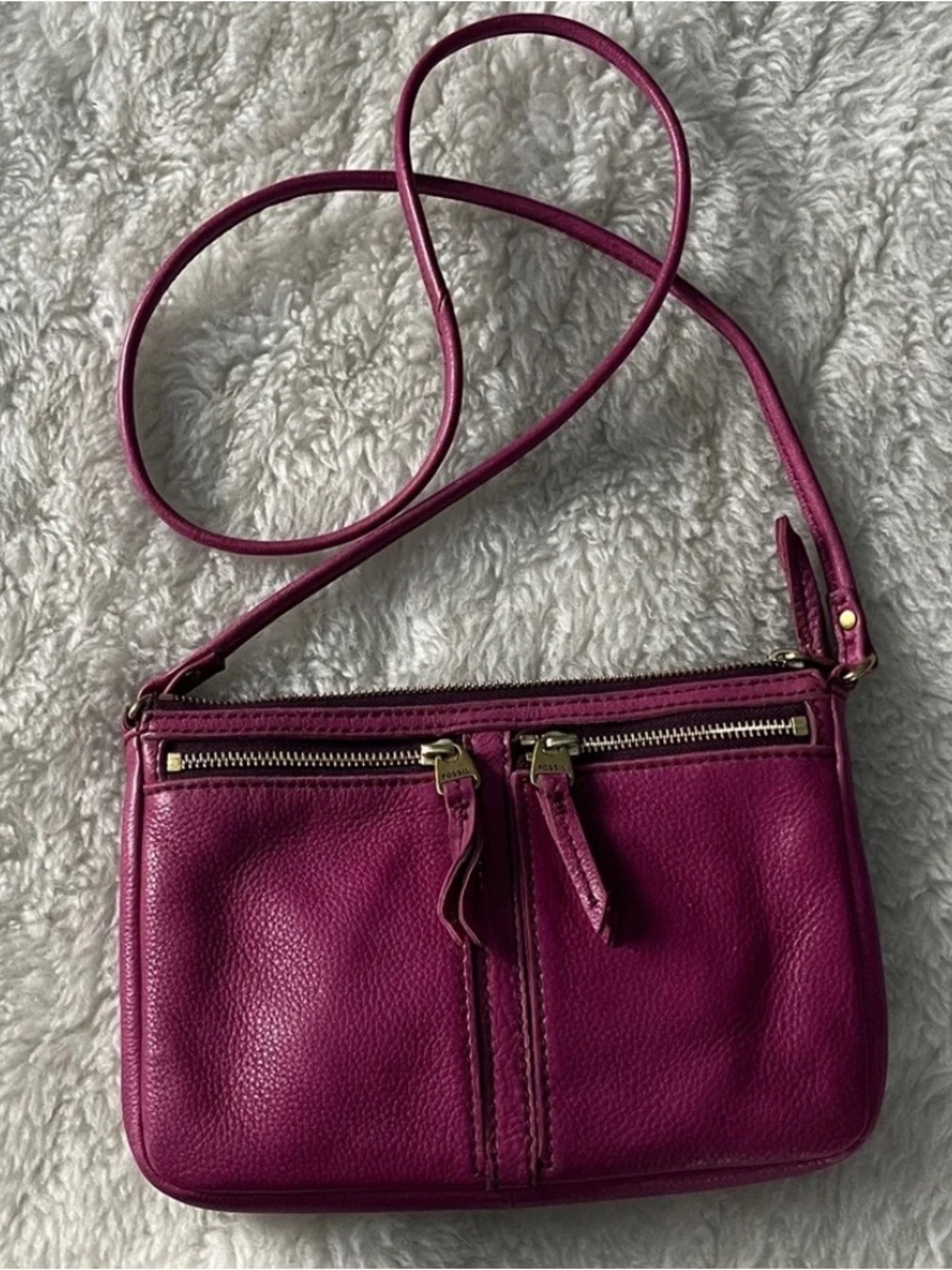 Fossil Emma Pink Leather Crossbody Bag